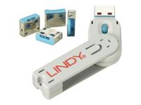 Lindy 40452 USB Port Blocker - Pack 4, Colour Code: Blue - thumbnail