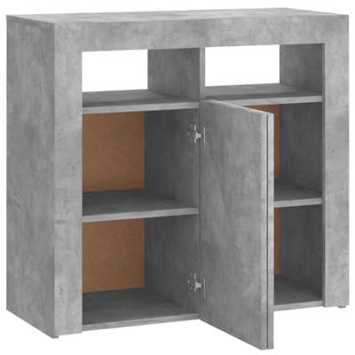 Dressoir met LED-verlichting 80x35x75 cm betongrijs Dressoir met LED-verlichting 80x35x75 cm betongrijs
