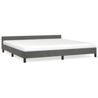 Bedframe zonder matras 200x200 cm fluweel donkergrijs - thumbnail