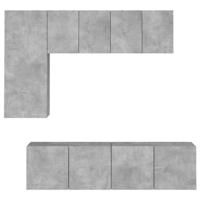 5-delige Tv-wandmeubelset bewerkt hout betongrijs - thumbnail