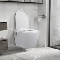 VidaXL Hangend toilet randloos met bidetfunctie keramiek wit - thumbnail