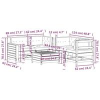 5-delige Loungeset met kussens geïmpregneerd grenenhout - thumbnail