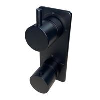 Inbouwthermostaat BWS Caral 2-weg Rond Mat Zwart - thumbnail