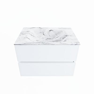 MONDIAZ VICA-DLUX 70cm badmeubel onderkast Talc 2 lades. Inbouw wastafel CLOUD midden zonder kraangat, kleur Glace. MONDIAZ VICA-DLUX 70cm badmeubel onderkast Talc 2 lades. Inbouw wastafel CLOUD midden zonder kraangat, kleur Glace.