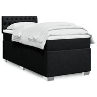 Boxspring met matras stof zwart 140x200 cm - thumbnail