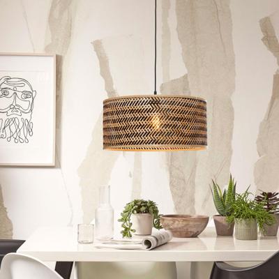 GOOD&MOJO Hanglamp 'Java' Bamboe, 50cm, kleur Naturel/Zwart