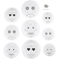 Creativ Company Mobielen met motief, d 12+15+18 cm, 300 gr, wit, 3 set/ 1 doos - thumbnail