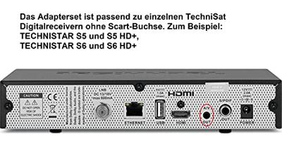 TechniSat Jack Cinch/SCART adapterset voor TechniSat receiver (geschikt voor TECHNISTAR S5, TECHNISTAR S6, DIGIPAL T2 DVR, DIGIT S3 DVR en andere apparaten) zwart