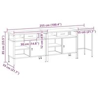 Werkbankset met lade 3 pcs Rood en Grijs Gepoedercoat staal - thumbnail