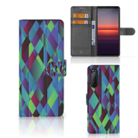 Sony Xperia 5II | Book Case | Abstract Green Blue - thumbnail