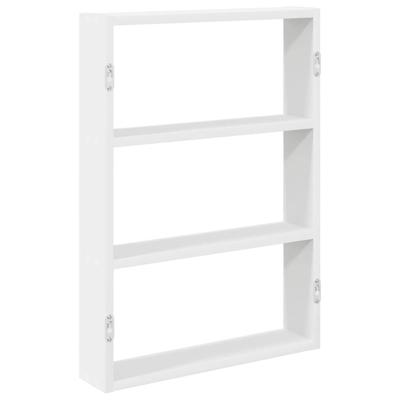 Wandschap 43x9x60 cm bewerkt hout wit - thumbnail