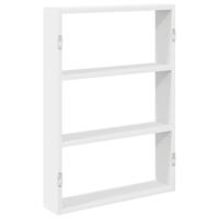 Wandschap 43x9x60 cm bewerkt hout wit - thumbnail