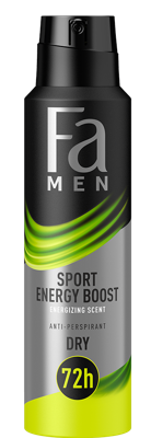 FA Deodorant spray men sport energy boost 150 Milliliter FA Deodorant spray men sport energy boost 150 Milliliter