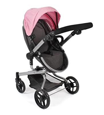 Combi-poppenwagen Yolo - Melange Roze