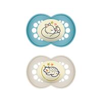 Mam Original Night Fopspeen 6-16m Blue 2 Stuks - thumbnail