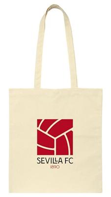 Handtas Sevilla Fútbol Club Beige Katoen