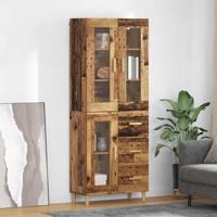 Hoge kast met lade Oud Hout 69,5 x 34 x 180 cm Bewerkt hout - thumbnail