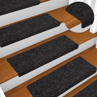 VidaXL Trapmatten zelfklevend 10 stuks 65x21x4 cm zwart rechthoekige rand - thumbnail