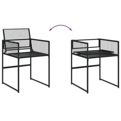 Tuinstoelen 4 st poly rattan zwart