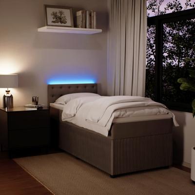Boxspring met matras fluweel lichtgrijs 120x190 cm