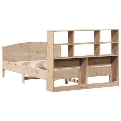 Bed met boekenkast zonder matras massief grenenhout 140x190 cm - thumbnail