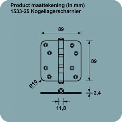 Kogelscharnier rh tc los 89x 89