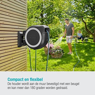Gardena wandslangenbox 35 meter rollup wit - thumbnail