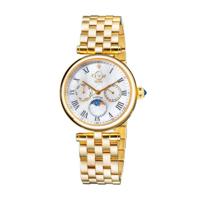 Gevril GV2 Florence Women&apos;s Mother of Pearl Dial Diamond Cut Ring on Dial Gold Tone Bracelet Watch 12513 - thumbnail