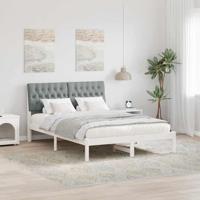 Bedframe met Gevoerd Hoofdgedeelte Wit 150 x 200 cm - thumbnail