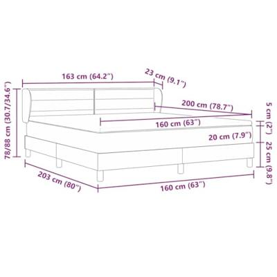 Boxspringbed met matras Donkerbruin 160 x 200 cm Stof