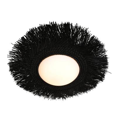 Anne Light & home Plafondlamp Aura Ø 50 Riet - zwart