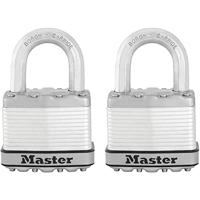 Masterlock 2 x 50mm keyed alike padlocks with treated steel body for weather resi - M5EURT - thumbnail