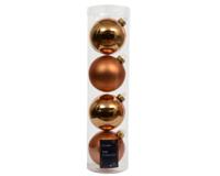 Kerstballen glas d10 cm brandy 4 st Decoris - Decoris - thumbnail