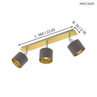 Eglo PlafondspotValbiano 3-lichts cappuccino met goud - 97538 - thumbnail