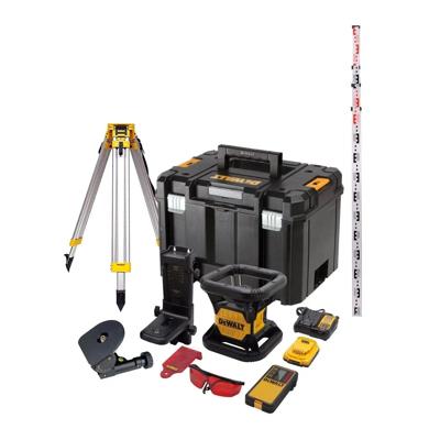 DeWALT DCE074D1R-SET Volautomatische roterende laser rood + statief + meetlat 18V XR 2.0Ah in TSTAK