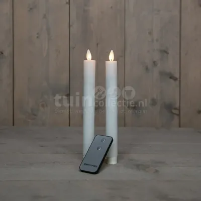 LED Dinerkaars Wax 23cm Wit 2st