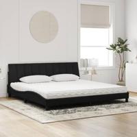 Bed met matras "Hanko" fluweel zwart 200x200 cm - thumbnail