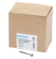 Hoenderdaal Spaanplaatschroef Rvs-A2 Platkop deeldraad Torx TX25 5.0X40/24 | 200 stuks - 0206.30.41601 - thumbnail