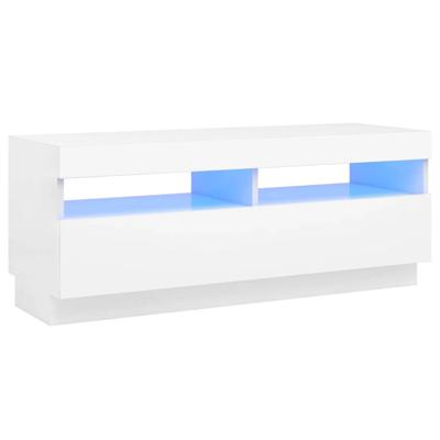 Tv-meubel met LED-verlichting 100x35x40 cm wit
