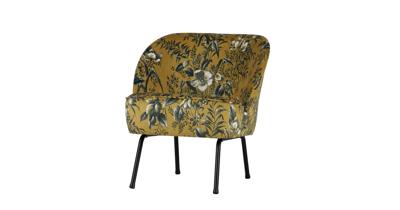 WOOOD Fauteuil 'Vogue Poppy' Velvet, kleur Mosterd