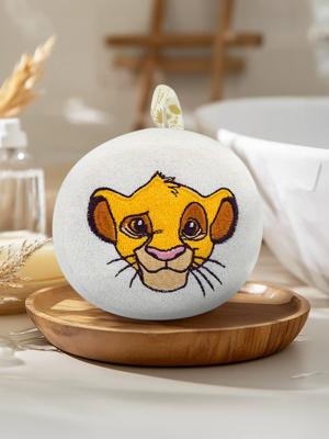 Geborduurde Disney®-babyspons met Simba-hoofd ecru Geborduurde Disney®-babyspons met Simba-hoofd ecru