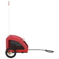 Hondenfietstrailer oxford stof en ijzer rood - thumbnail