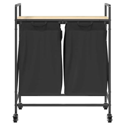 Wasmand 2 vakken met planken sonoma eikenkleurig Wasmand 2 vakken met planken sonoma eikenkleurig