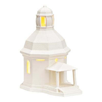 Wurm Lichthaus Stille Nacht Kirche Oberndorf bei Salzburg van porselein, wit (B/H/D) 9x15x14cm.