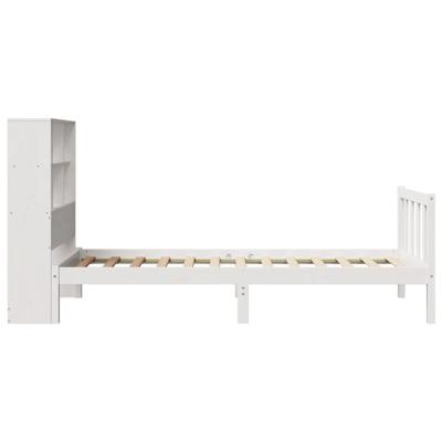 Bed met boekenkast zonder matras grenenhout wit 160x200 cm