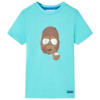 Kindershirt met korte mouwen 116 zeeblauw - thumbnail