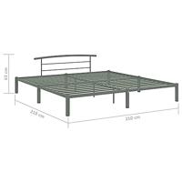 Bedframe metaal grijs 200x200 cm - thumbnail