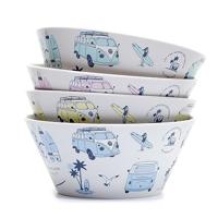 VW T1 Volkswagen Busje Explore Set van 4 Duurzame RPET Picknick Kommen - thumbnail