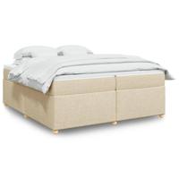Boxspring met matras stof crèmekleurig 200x200 cm - thumbnail