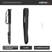 Walimex FT-1502 Pro Monopod 177cm - Stevig aluminium monopod - 10 kg draagvermogen - Fliplock snelsluitingen - Ideaal voor DSLR, DSLM en compacte camera's - Met polsband en tas - thumbnail